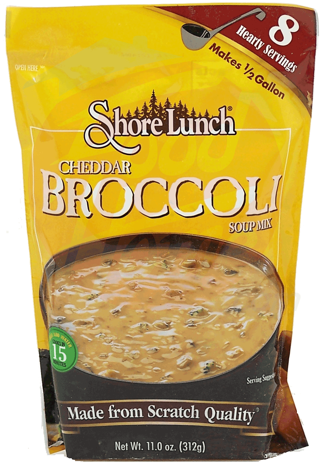 Shore Lunch  cheddar broccoli soup mix, makes 8 servings, juist add water Full-Size Picture